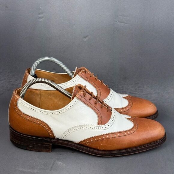 THE BRITISH ISLES COLLECTION LOAKE Leather vintage Wing Tip Shoes Mens size 8